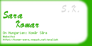 sara komar business card