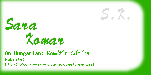 sara komar business card